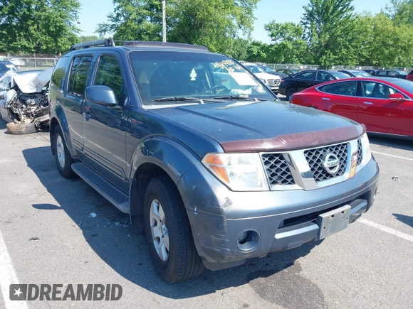 2005 Nissan Pathfinder SE with VIN 5N1AR18W55C778885, listed as a IAAI auction lot 42541827 with 147,853 mi miles and . Bid and sale history available at DreamBid. Image 1.