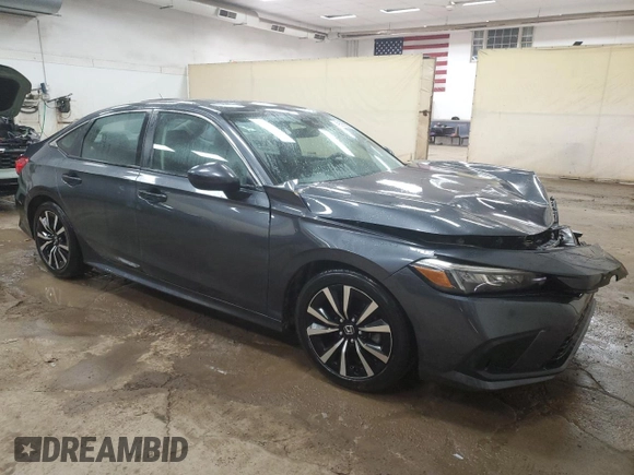 2023 Honda Civic Sedan EX with VIN 2HGFE1F7XPH310718, listed as a Copart auction lot 49597595 with 19,227 mi miles and Salvage Title. Bid and sale history available at carsss.com. Image 4.