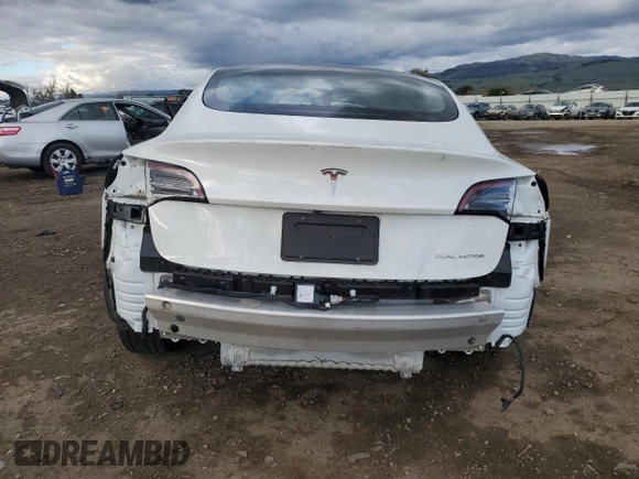 2022 Tesla Model 3 Long Range with VIN 5YJ3E1EB9NF207364, listed as a Copart auction lot 47368135 with 44,640 mi miles and Salvage Title. Bid and sale history available at DreamBid. Image 6.