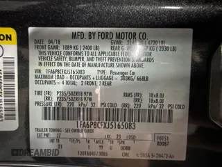 2018 Ford Mustang GT with VIN 1FA6P8CFXJ5165083, listed as a Copart auction lot 64522525 with 61,415 mi miles and Clean title. Bid and sale history available at DreamBid. Image 10.
