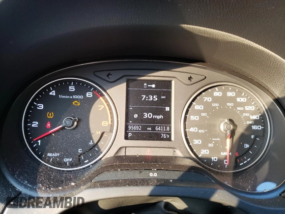 2017 Audi A3 Sedan Premium with VIN WAUAUGFF9H1027293, listed as a Copart auction lot 58139003 with 95,692 mi miles. Bid and sale history available at carsss.com. Image 9.
