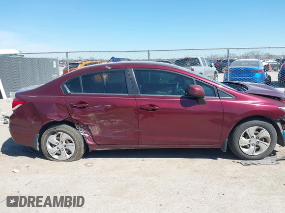2013 Honda Civic LX with VIN 2HGFB2F58DH587747, listed as a IAAI auction lot 41862922 with 38,797 mi miles and . Bid and sale history available at DreamBid. Image 14.