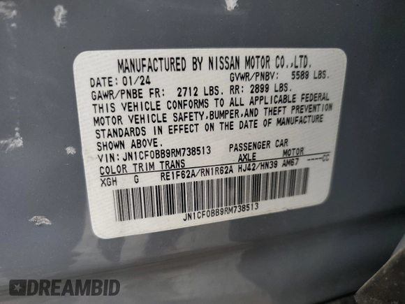 2024 Nissan ARIYA Engage with VIN JN1CF0BB9RM738513, listed as a Copart auction lot 51300815 with 190 mi miles and Salvage Title. Bid and sale history available at DreamBid. Image 13.