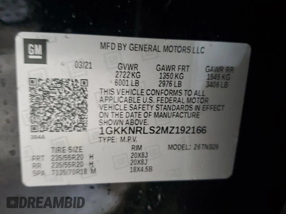 2021 GMC Acadia SLE with VIN 1GKKNRLS2MZ192166, listed as a Copart auction lot 85533364 with 49,925 mi miles and Salvage Title. Bid and sale history available at carsss.com. Image 13.