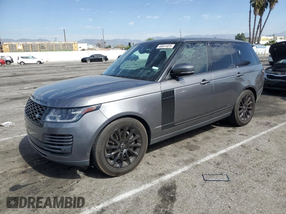 2018 Land Rover Range Rover HSE z VIN SALGS2SV4JA500860, wystawiony jako Copart lot #46641025 z przebiegiem 80 698 mil mil oraz Szkoda całkowita • Salvage title. Historia ofert i sprzedaży dostępna na DreamBid. Obrazek 1.