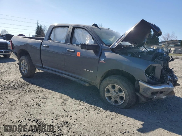 2023 Ram 2500 Big Horn with VIN 3C6UR5DL9PG593282, listed as a Copart auction lot 48080315 with 0 mi miles and Salvage Title. Bid and sale history available at carsss.com. Image 4.