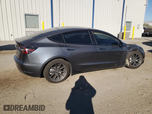 2023 Tesla Model 3 with VIN 5YJ3E1EA0PF465296, listed as a Copart auction lot 75868934 with 26,545 mi miles and Salvage Title. Bid and sale history available at DreamBid. Image 3.