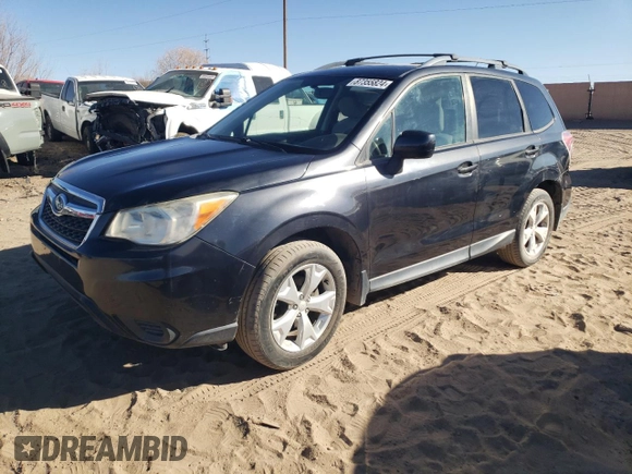 2014 Subaru Forester 2.5i Premium with VIN JF2SJACC0EG452578, listed as a Copart auction lot 87355824 with 80,600 mi miles and Salvage Title. Bid and sale history available at carsss.com. Image 1.
