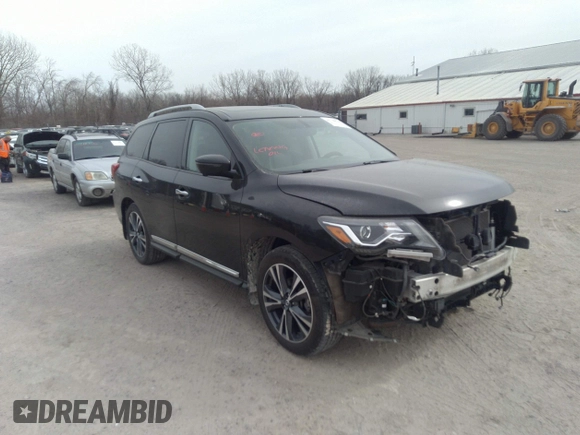 2017 Nissan Pathfinder Platinum with VIN 5N1DR2MM4HC613468, listed as a IAAI auction lot 41790510 with 99,684 mi miles and . Bid and sale history available at DreamBid. Image 1.