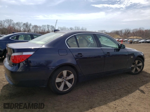 2006 BMW 5 Series 530xi with VIN WBANF735X6CG67105, listed as a Copart auction lot 51632655 with 164,969 mi miles and Salvage Title. Bid and sale history available at DreamBid. Image 3.