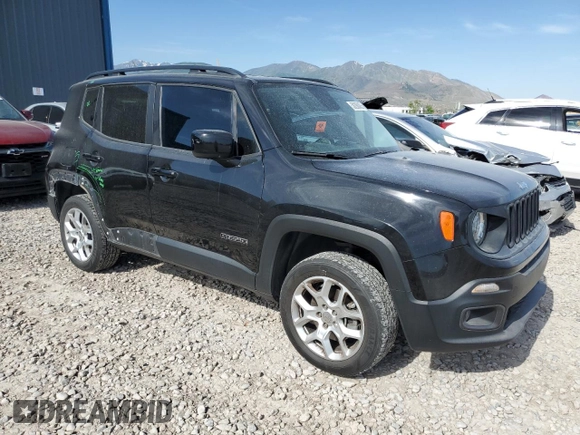 2017 Jeep Renegade Latitude with VIN ZACCJBBB7HPG57002, listed as a Copart auction lot 58260455 with 117,053 mi miles and Salvage title. Bid and sale history available at DreamBid. Image 4.