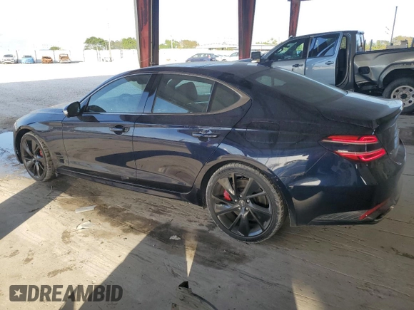 2023 Genesis G70 3.3T with VIN KMTG54TE2PU110213, listed as a Copart auction lot 43505025 with 13,039 mi miles and Salvage Title. Bid and sale history available at DreamBid. Image 2.