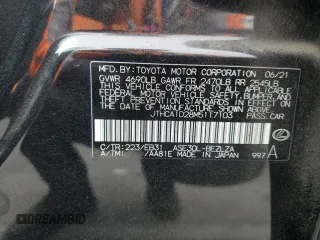 2021 Lexus IS 300 with VIN JTHCA1D28M5117103, listed as a Copart auction lot 53957595 with 39,680 mi miles and Salvage title. Bid and sale history available at DreamBid. Image 12.