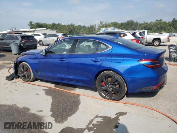 2022 Genesis G70 3.3T z VIN KMTG54TE5NU097454, wystawiony jako Copart lot #66699384 z przebiegiem 29 074 mil mil oraz Szkody całkowita. Historia ofert i sprzedaży dostępna na DreamBid. Obrazek 2.