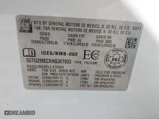 2017 GMC Sierra 1500 SLE with VIN 3GTU2MECXHG367033, listed as a IAAI auction lot 41752539 with 130,419 mi miles. Bid and sale history available at carsss.com. Image 9.