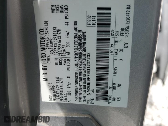 2016 Ford Transit Connect XLT с VIN NM0GE9F76G1237232, выставлен на аукционе Copart как лот 53756775 с пробегом 104 741 миль миль и Списание • Salvage title. История ставок и продаж доступна на DreamBid. Изображение 13.