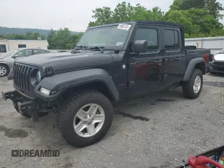 2020 Jeep Gladiator Sport S z VIN 1C6HJTAG5LL144201, wystawiony jako Copart lot #59693135 z przebiegiem 76 548 mil mil oraz Szkoda całkowita • Salvage title. Historia ofert i sprzedaży dostępna na DreamBid. Obrazek 1.
