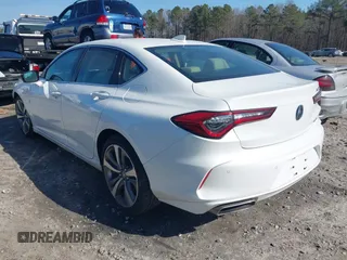 2023 Acura TLX w/Advance Package with VIN 19UUB6F64PA004763, listed as a IAAI auction lot 41485939 with 16,868 mi miles. Bid and sale history available at carsss.com. Image 3.