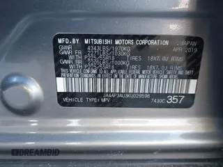 2019 Mitsubishi Outlander ES z VIN JA4AP3AU3KU029596, wystawiony jako IAAI lot #41381087 z przebiegiem 59 912 mil mil oraz . Historia ofert i sprzedaży dostępna na DreamBid. Obrazek 9.