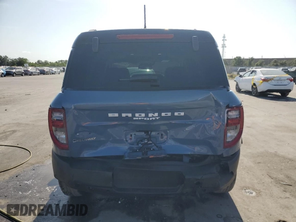 2024 Ford Bronco Sport Outer Banks with VIN 3FMCR9C65RRF37446, listed as a Copart auction lot 54663875 with 1,819 mi miles and Non repairable. Bid and sale history available at DreamBid. Image 6.