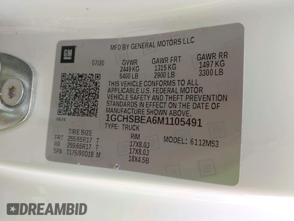 2021 Chevrolet Colorado 2WD Work Truck z VIN 1GCHSBEA6M1105491, wystawiony jako IAAI lot #42273668 z przebiegiem 43 024 mil mil oraz . Historia ofert i sprzedaży dostępna na DreamBid. Obrazek 9.