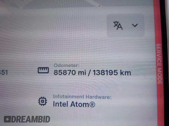 2014 Tesla Model S 60 with VIN 5YJSA1H13EFP62451, listed as a IAAI auction lot 41639068 with 88,000 mi miles and . Bid and sale history available at DreamBid. Image 15.