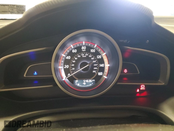 2015 Mazda 3 i SV with VIN JM1BM1T70F1234346, listed as a Copart auction lot 53711985 with 54,636 mi miles and Salvage Title. Bid and sale history available at DreamBid. Image 9.