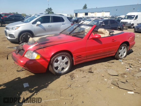 2000 Mercedes-Benz SL-Class with VIN WDBFA68F1YF193740, listed as a Copart auction lot 72018884 with 0 mi miles and Clean Title. Bid and sale history available at carsss.com. Image 1.