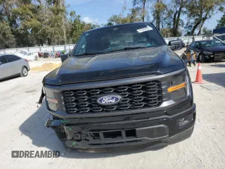 2024 Ford F-150 STX with VIN 1FTEW2KP8RKD25944, listed as a Copart auction lot 47829885 with 17,574 mi miles and Salvage Title. Bid and sale history available at carsss.com. Image 5.