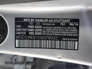2016 Mercedes-Benz CLA 250 with VIN WDDSJ4EB1GN378032, listed as a Copart auction lot 44735965 with 99,949 mi miles and Salvage Title. Bid and sale history available at DreamBid. Image 14.