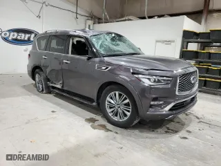 2024 Infiniti QX80 LUXE with VIN JN8AZ2AF4R9765203, listed as a Copart auction lot 53792895 with 43,450 mi miles and Non Repairable. Bid and sale history available at carsss.com. Image 4.