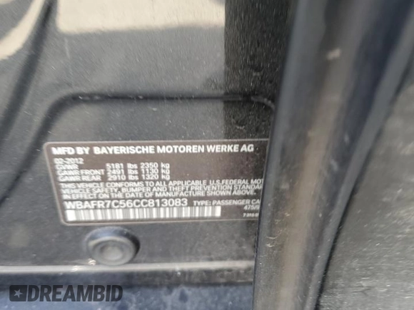 2012 BMW 5 Series 535i z VIN WBAFR7C56CC813083, wystawiony jako Copart lot #48945375 z przebiegiem 135 305 mil mil oraz Szkoda całkowita • Salvage title. Historia ofert i sprzedaży dostępna na DreamBid. Obrazek 12.