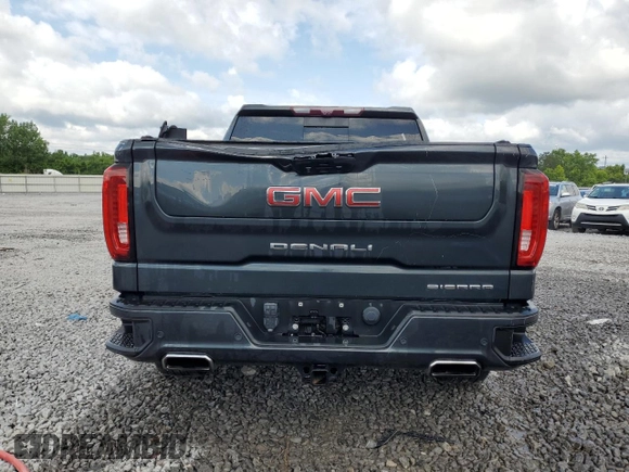 2021 GMC Sierra 1500 Denali with VIN 1GTU9FEL1MZ252967, listed as a Copart auction lot 58204675 with 34,686 mi miles and Salvage title. Bid and sale history available at DreamBid. Image 6.