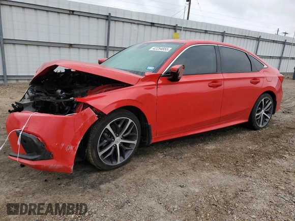 2024 Honda Civic Sedan Touring with VIN 2HGFE1F91RH329792, listed as a Copart auction lot 42254855 with 10,540 mi miles and Salvage Title. Bid and sale history available at carsss.com. Image 1.