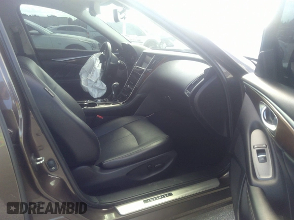 2015 Infiniti Q50 Premium with VIN JN1BV7AP8FM343805, listed as a IAAI auction lot 41752314 with 69,231 mi miles. Bid and sale history available at carsss.com. Image 5.