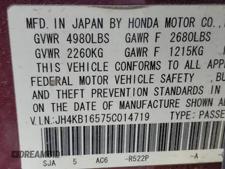 2005 Acura RL с VIN JH4KB16575C014719, выставлен на аукционе IAAI как лот 40914486 с пробегом 192 698 миль миль и . История ставок и продаж доступна на DreamBid. Изображение 9.