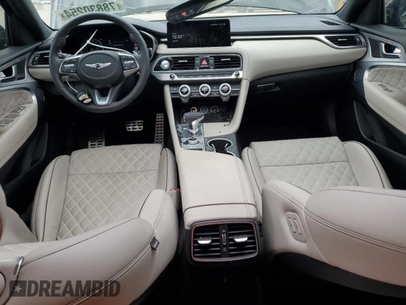2023 Genesis G70 3.3T with VIN KMTG54TE9PU123542, listed as a Copart auction lot 78830254 with 23,782 mi miles and Salvage Title. Bid and sale history available at DreamBid. Image 8.