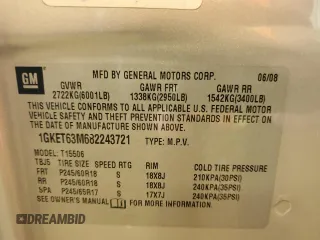 2008 GMC Envoy Denali with VIN 1GKET63M682243721, listed as a Copart auction lot 75963404 with 163,178 mi miles and Salvage Title. Bid and sale history available at carsss.com. Image 13.