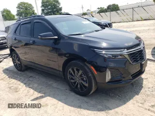 2023 Chevrolet Equinox RS with VIN 3GNAXWEGXPL177975, listed as a Copart auction lot 60112965 with 6,988 mi miles and Salvage title. Bid and sale history available at DreamBid. Image 4.