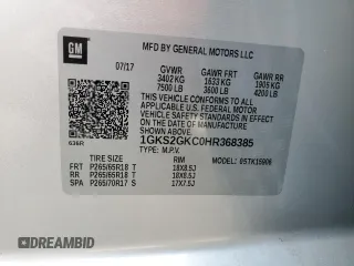 2017 GMC Yukon XL SLT with VIN 1GKS2GKC0HR368385, listed as a Copart auction lot 54260245 with 90,942 mi miles and Salvage title. Bid and sale history available at DreamBid. Image 13.