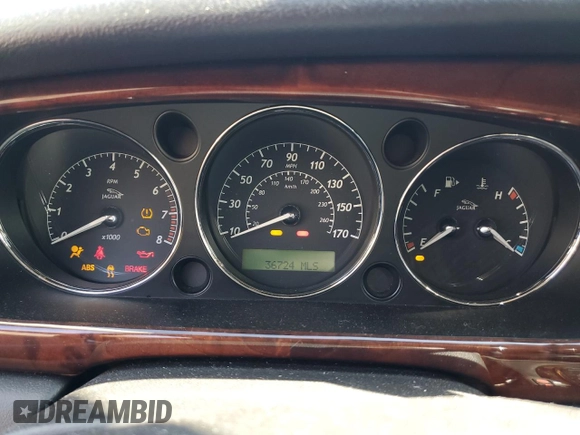 2008 Jaguar XJ with VIN SAJWA71B68SH28202, listed as a Copart auction lot 46217165 with 36,724 mi miles and Salvage Title. Bid and sale history available at carsss.com. Image 9.