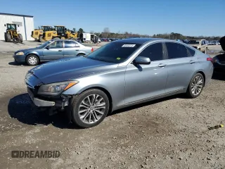 2015 Hyundai Genesis 3.8L with VIN KMHGN4JE3FU088928, listed as a Copart auction lot 46492915 with 134,147 mi miles and Salvage Title. Bid and sale history available at carsss.com. Image 1.
