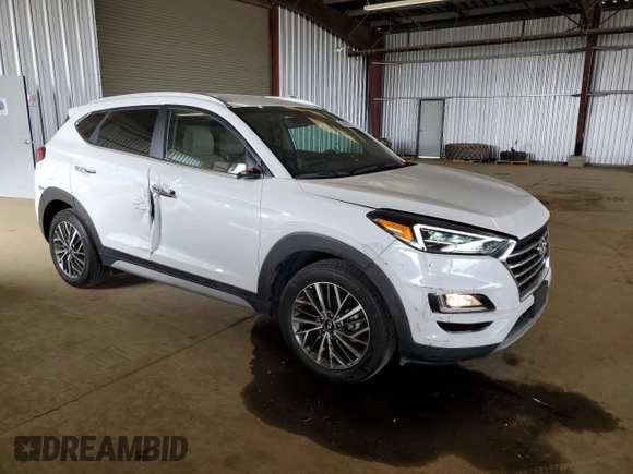 2021 Hyundai Tucson Ultimate with VIN KM8J3CAL0MU339969, listed as a Copart auction lot 58592275 with 20,953 mi miles and Salvage title. Bid and sale history available at DreamBid. Image 4.