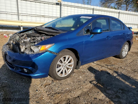 2012 Honda Civic Sdn EX-L with VIN 19XFB2F92CE314749, listed as a Copart auction lot 52286455 with 175,446 mi miles and Clean Title. Bid and sale history available at carsss.com. Image 1.