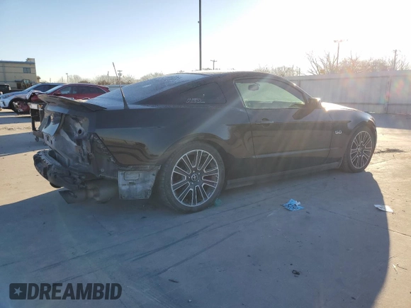 2012 Ford Mustang GT Premium with VIN 1ZVBP8CF0C5251771, listed as a Copart auction lot 41783705 with 104,785 mi miles and Salvage Title. Bid and sale history available at DreamBid. Image 3.