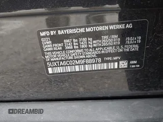 2021 BMW X5 xDrive45e with VIN 5UXTA6C02M9F88978, listed as a IAAI auction lot 42201563 with 23,339 mi miles and . Bid and sale history available at DreamBid. Image 9.