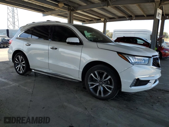 2020 Acura MDX w/Advance Pkg with VIN 5J8YD4H82LL014589, listed as a Copart auction lot 50556345 with 0 mi miles and Salvage Title. Bid and sale history available at carsss.com. Image 4.