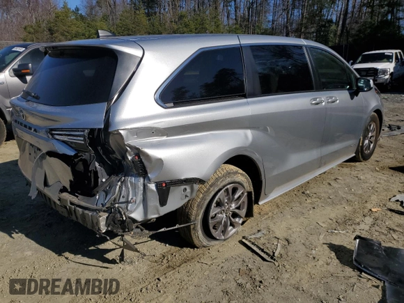 2021 Toyota Sienna LE with VIN 5TDKRKEC3MS034885, listed as a Copart auction lot 49677145 with 166,026 mi miles and Salvage Title. Bid and sale history available at carsss.com. Image 3.