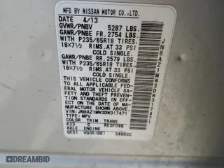 2013 Nissan Murano SL with VIN JN8AZ1MW3DW317471, listed as a Copart auction lot 47346275 with 152,764 mi miles and Salvage Title. Bid and sale history available at carsss.com. Image 13.