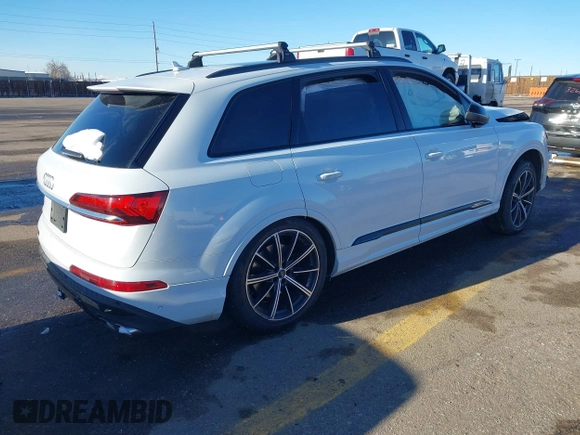 2020 Audi SQ7 z VIN WA1VWAF73LD010561, wystawiony jako IAAI lot #41344764 z przebiegiem Nie podano mil oraz . Historia ofert i sprzedaży dostępna na DreamBid. Obrazek 4.